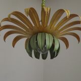 Ceiling light yellow &green leaves one central bulb
