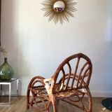 Pair of rattan armchairs 50s