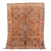 Peach Vintage Moroccan Rug 170 x 230 cm, Berber Wool Rug, Handmade Boho Rug