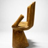 Sculptural wooden armchair – hand shape