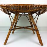 Vintage bamboo and rattan table 1960