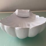Large vintage shell empty pocket in enameled ceramic