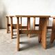 Set of six solid walnut stools, mountain style, circa 1960