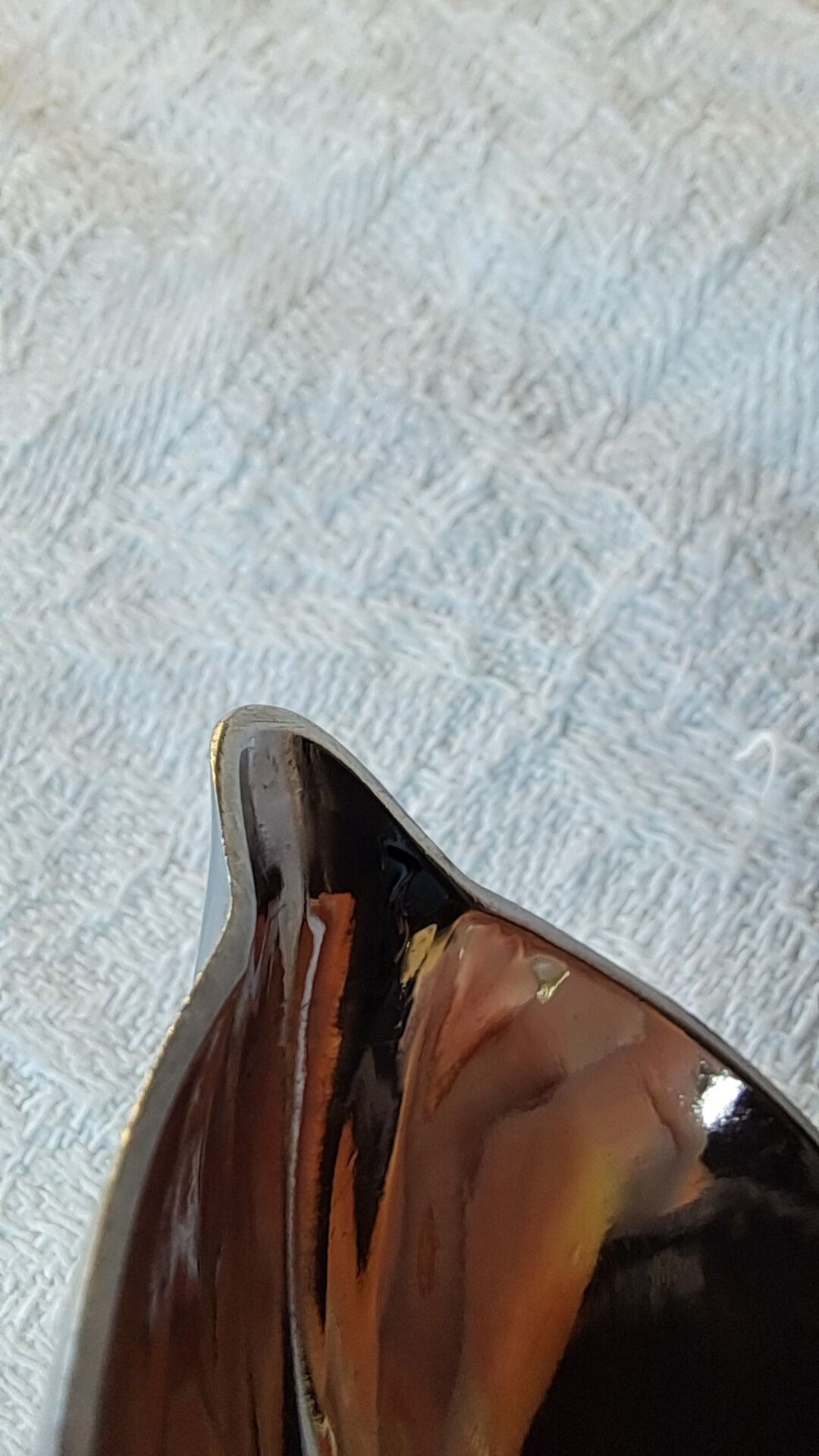 Old sauce spoon, fat and lean, Boulenger, silver-plated metal.