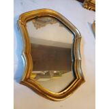 Set of 6 wooden and gilded stucco mirrors