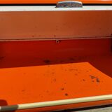 vintage orange bread hutch 70s