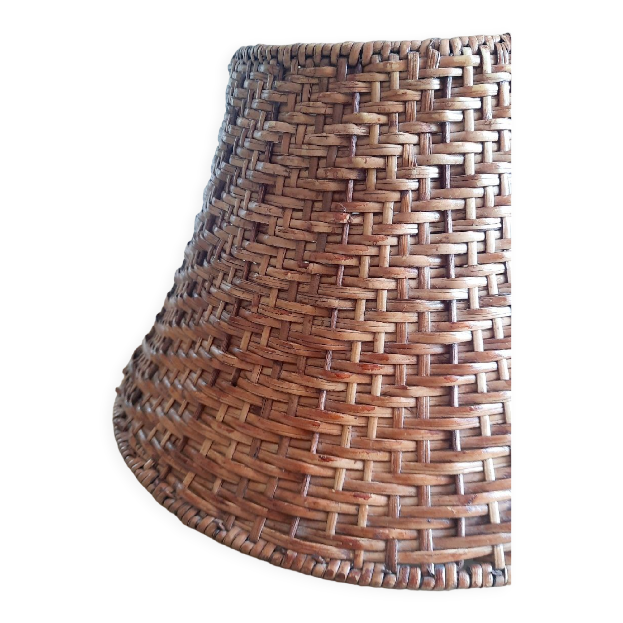 Vintage wicker lamp hat