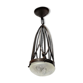 Art deco suspension in wrought iron ogive
