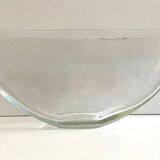 Vase Container Tealight Holder Thick Glass Hammered Half Moon Design