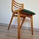 Scandinavian chair vintage beech and green vinyl