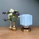 Lampe à poser globe vintage art déco en opaline bleue