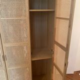 Solid oak cabinet and cannage
