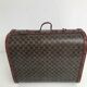 Wooden suitcase leather and metal 60s