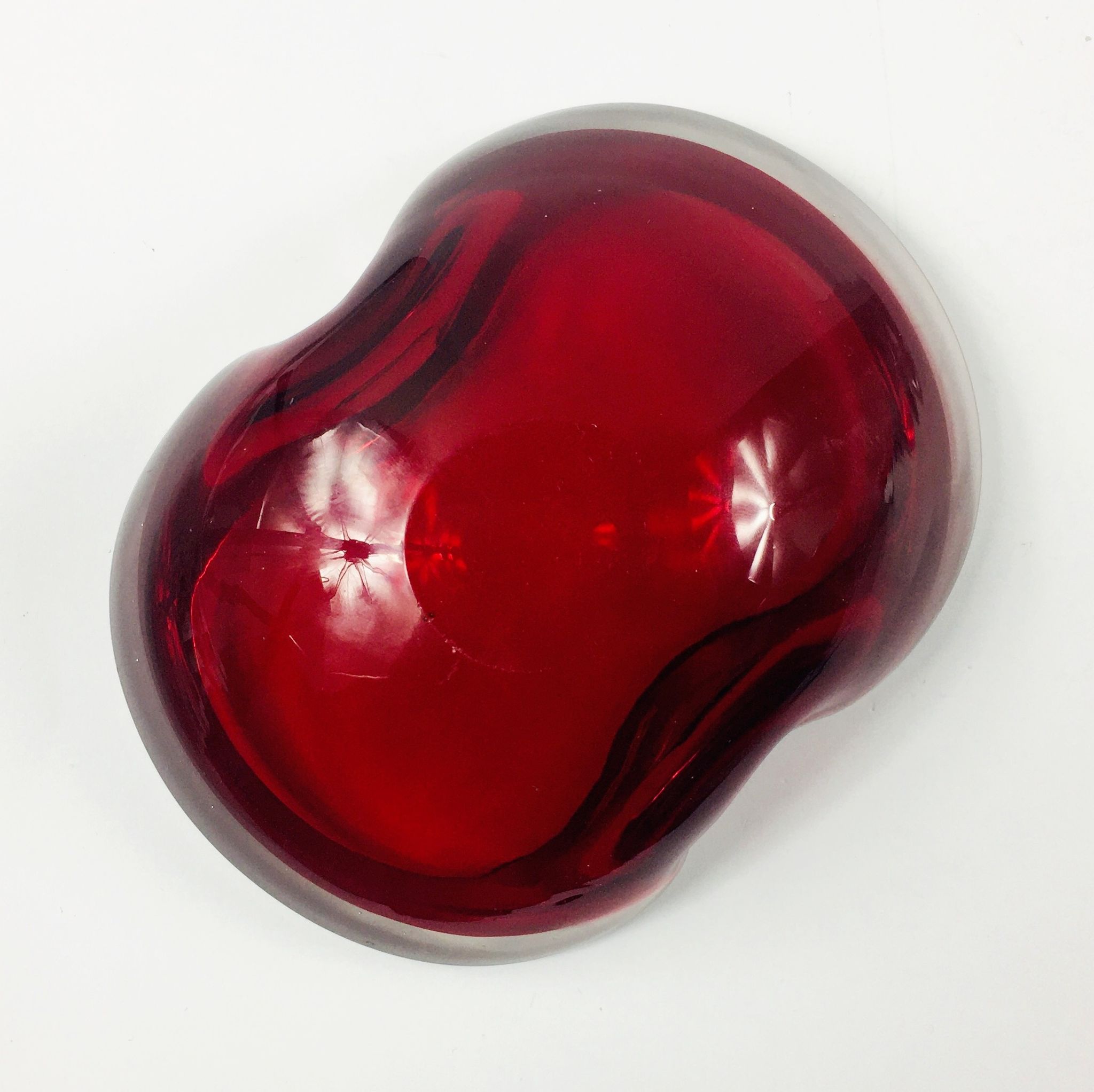 Large Murano Sommerso Glass Bowl or Catch-All / Vide Poche, Italy, 1960s