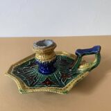 Glazed ceramic candle holder