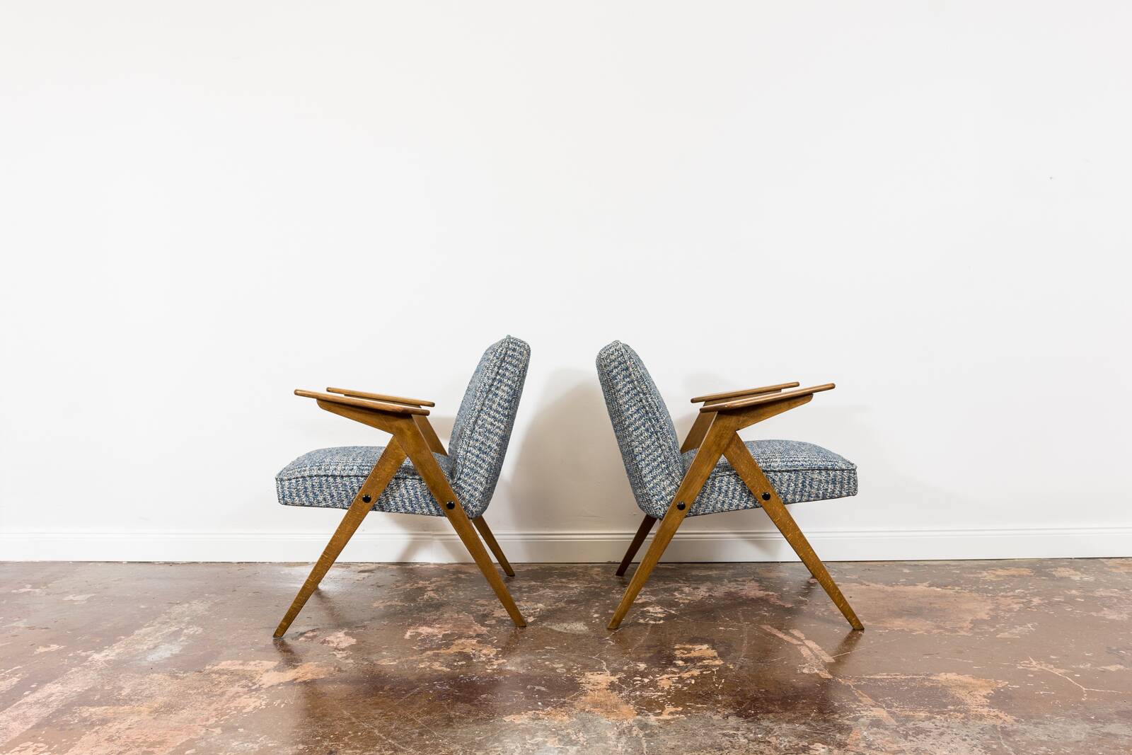 Customizable Pair Of Restored Mid Century "Bunny" Armchairs, 1970's