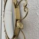 Vintage 1960s witch's eye sun mirror, domed gold metal - 45 cm