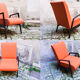Fauteuil orange et noir scandinave restauré
