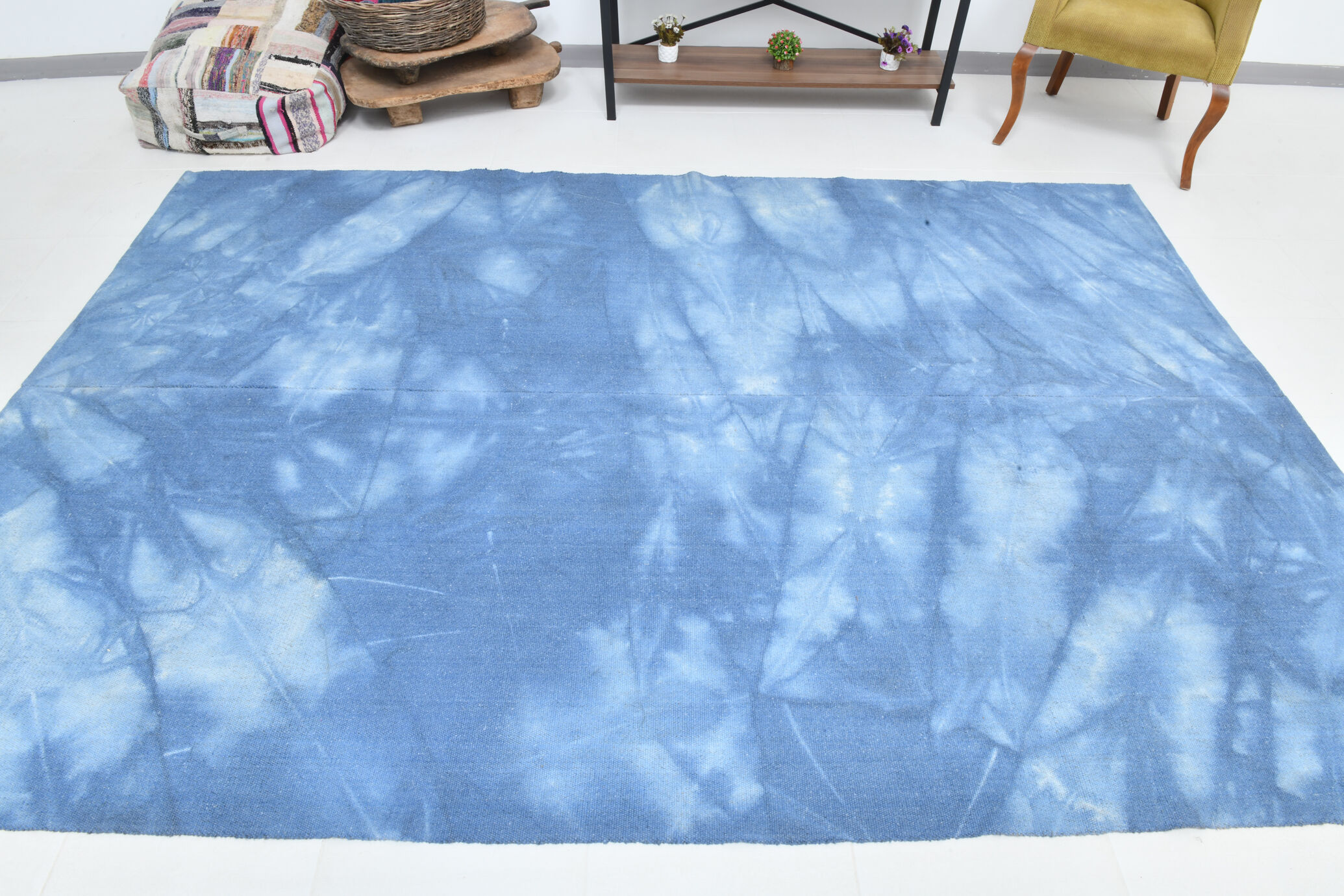 Pastel blue large turkish rug 304x211cm