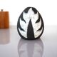 Vintage Danish pottery vase with graphic monochrome design and glazing from Helge Österberg