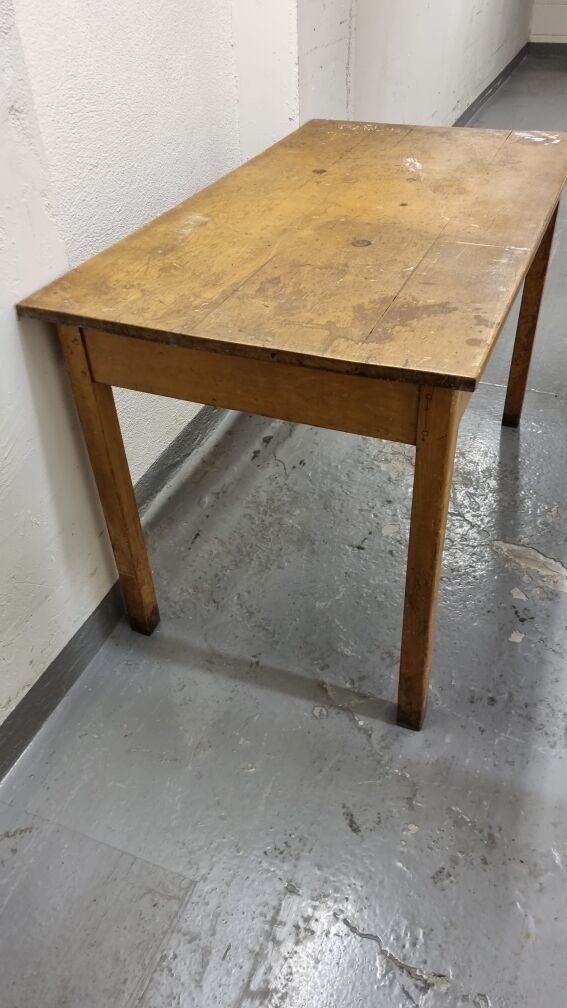 Old wooden administration table