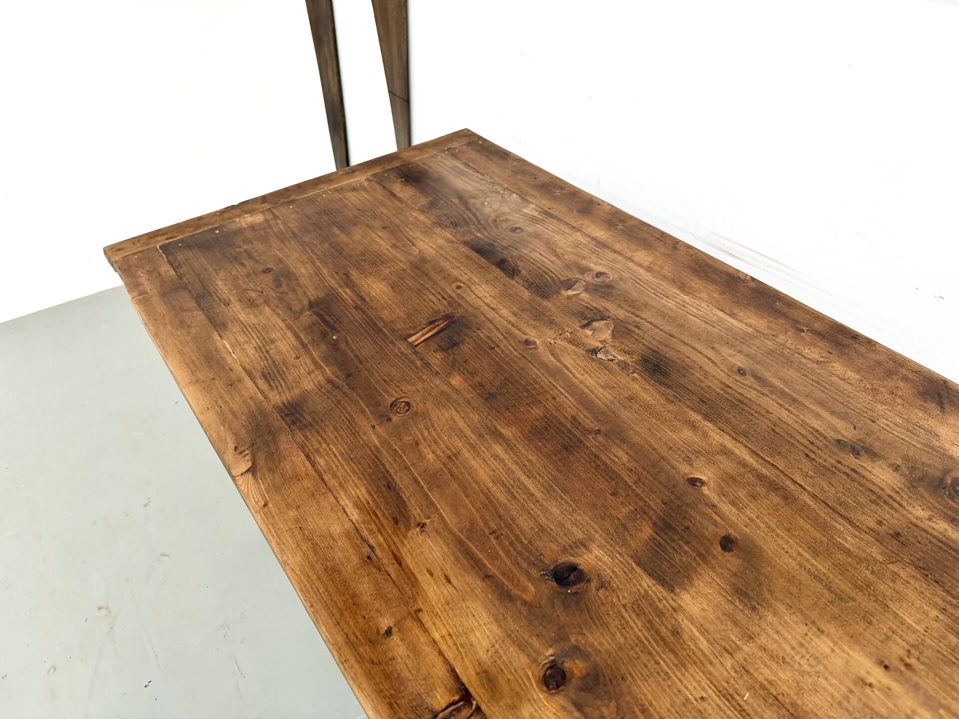 XXL farmhouse table 4 metres in solid pine - 6 legs - 1950s