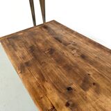 XXL farmhouse table 4 metres in solid pine - 6 legs - 1950s