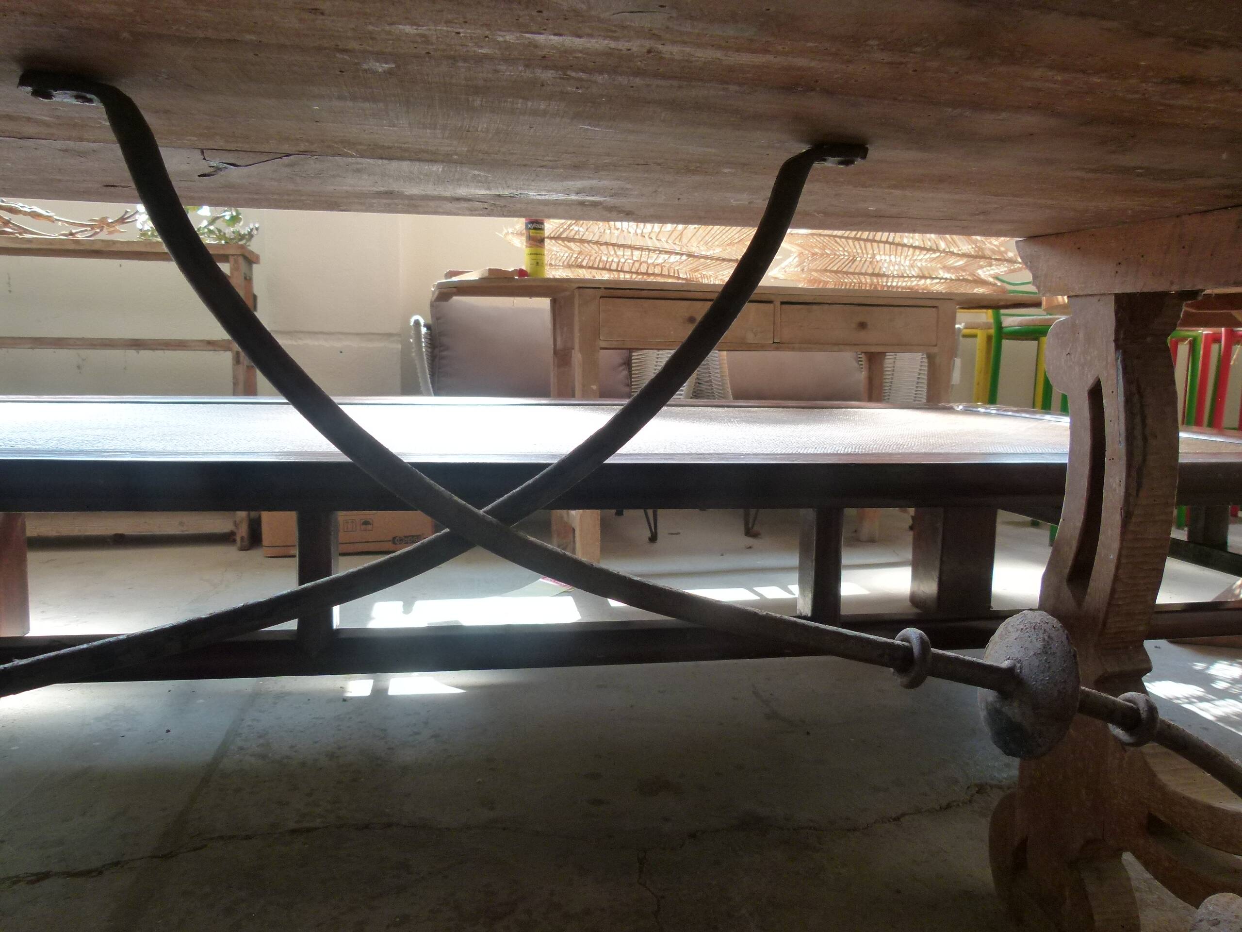 20th century solid wood farmhouse table