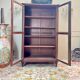 Library, mocheté mahogany display case in louis xvi style 19th century