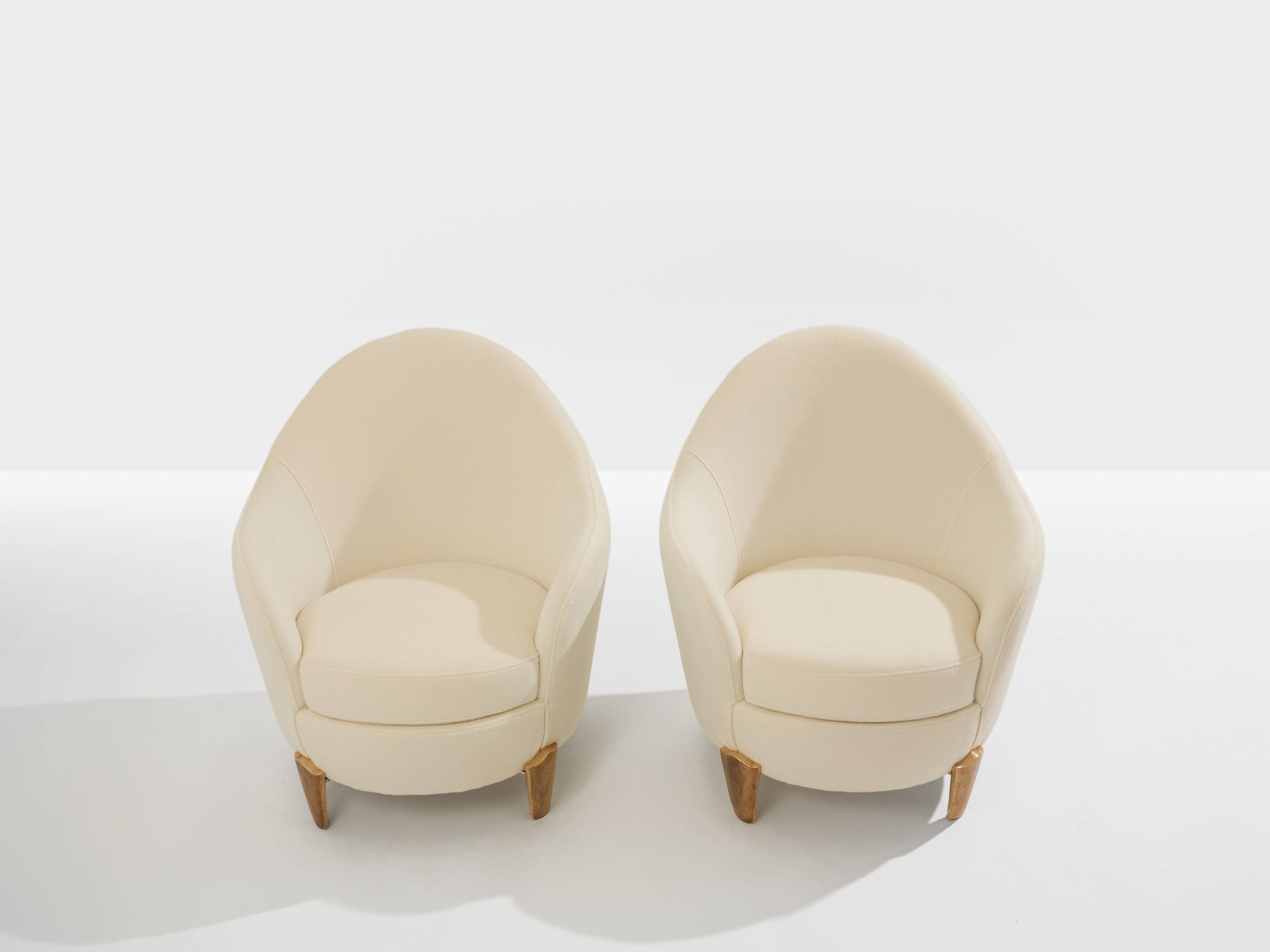 Garouste & Bonetti Koala armchairs in bronze and alpaca 1995