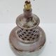 Vintage lamp foot in openwork ceramic email brown gray signed