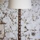 Neo-rustic floor lamp in turned wood, 1950