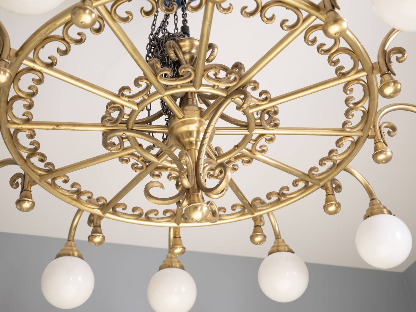 Decorative brass chandelier, 1980s