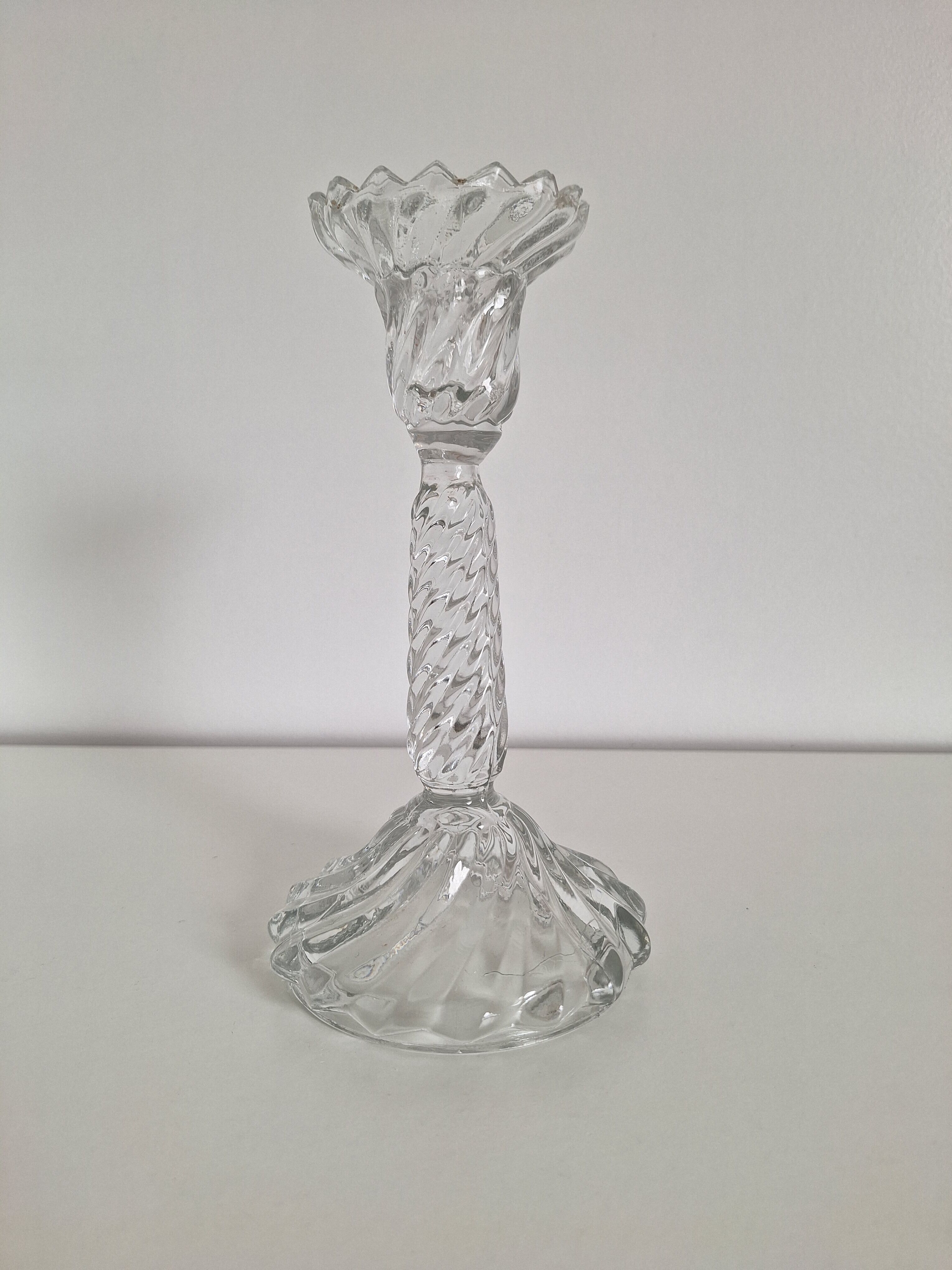Vintage glass candle holder