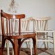 4 mismatched antique bistro chairs