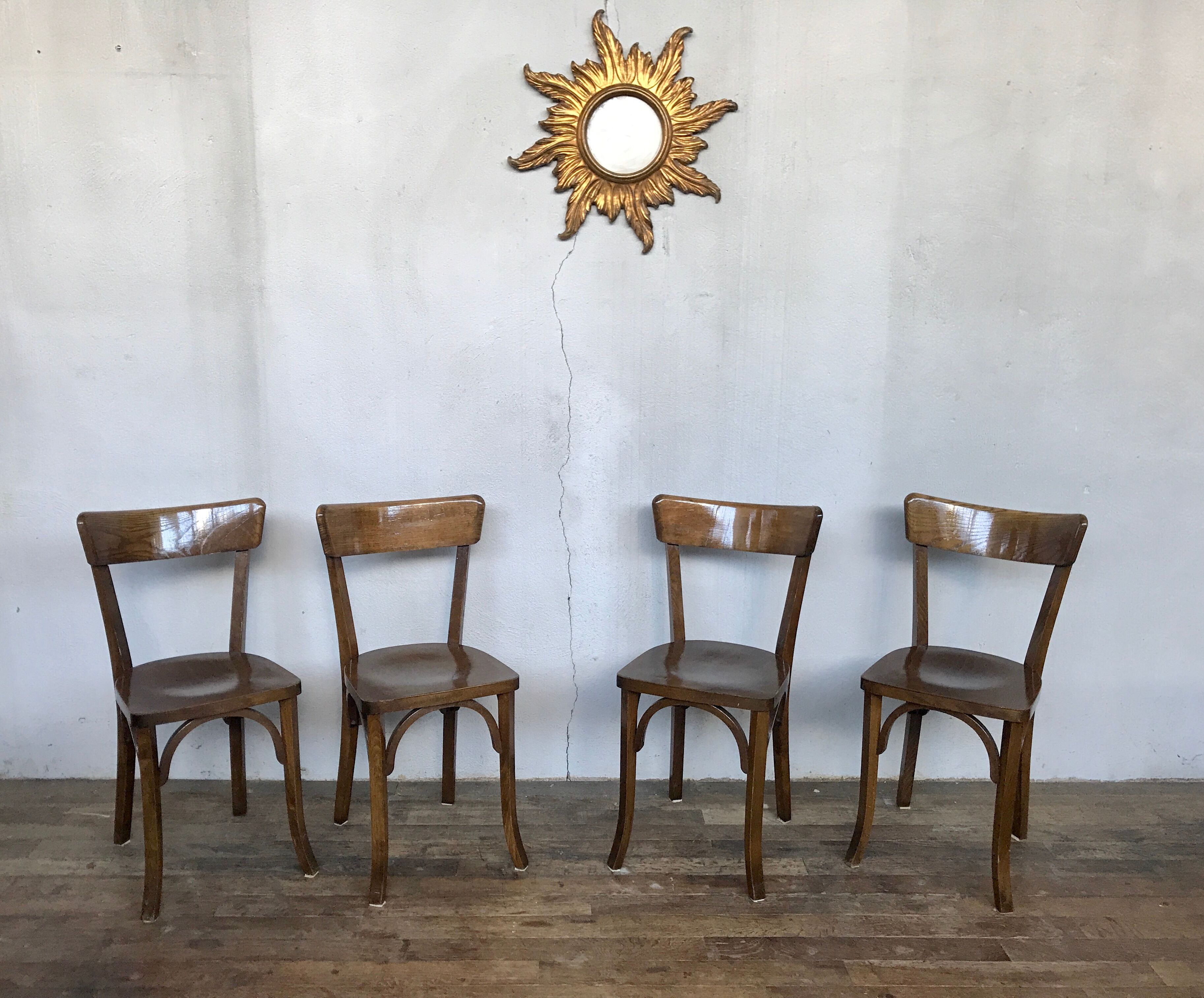 Series of 4 chairs, 1950/1960