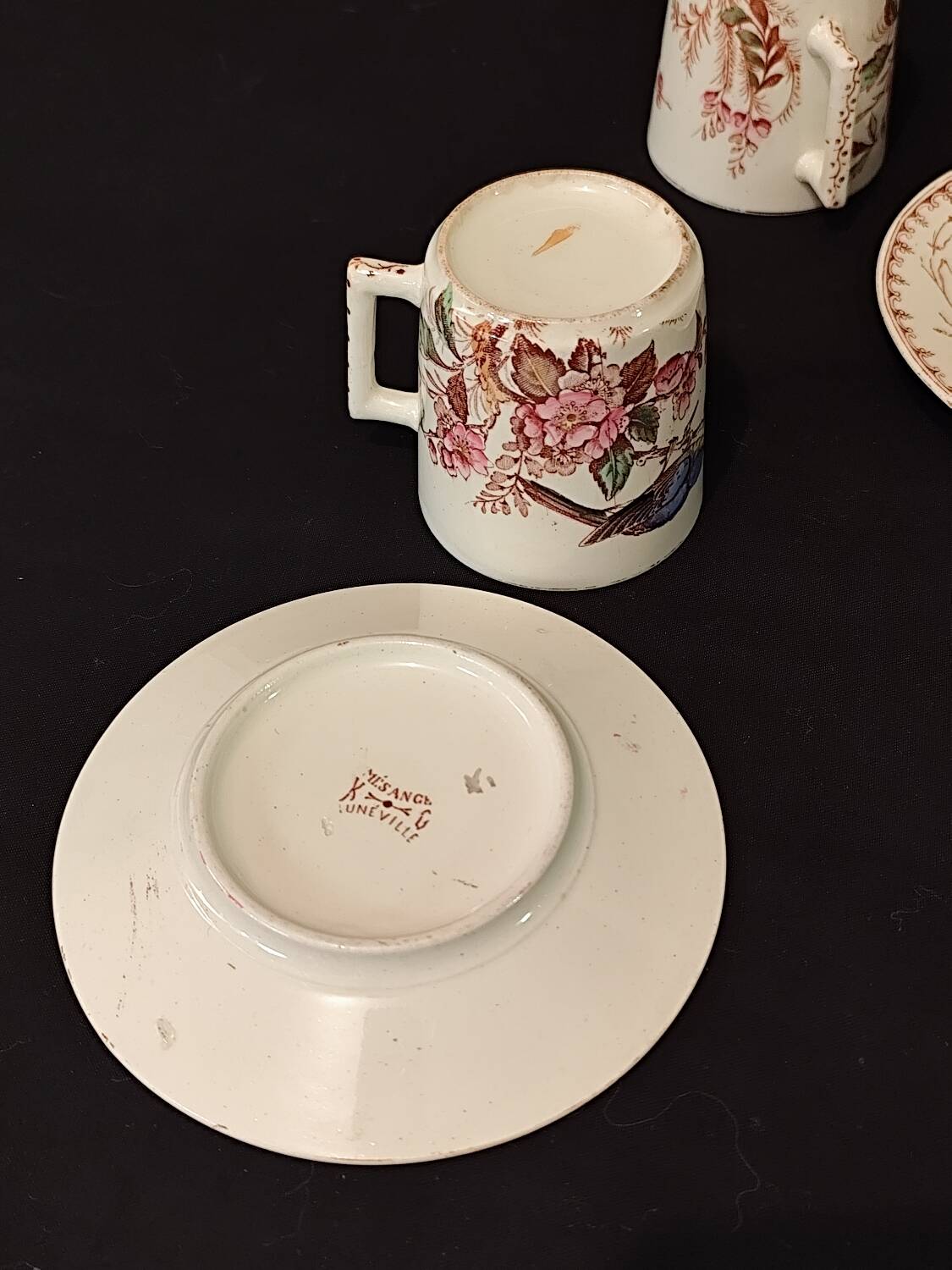 Lunéville: 2 Mésange model cups