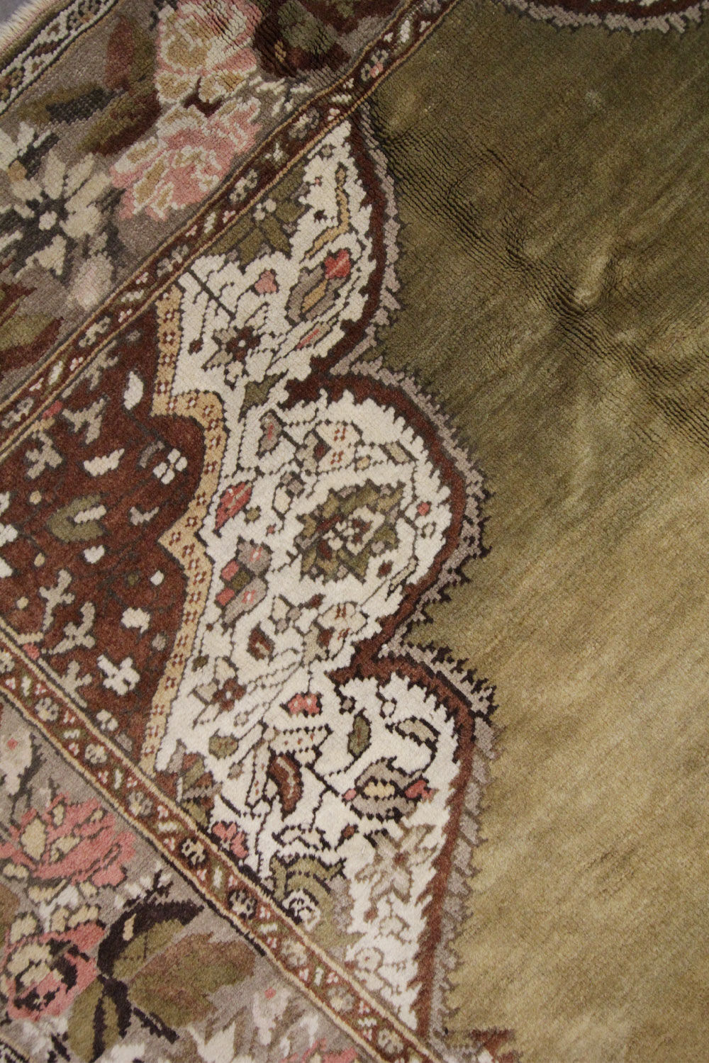 Antique anatolian turkish carpet handwoven wool rug