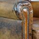 Sheepskin leather wing chair