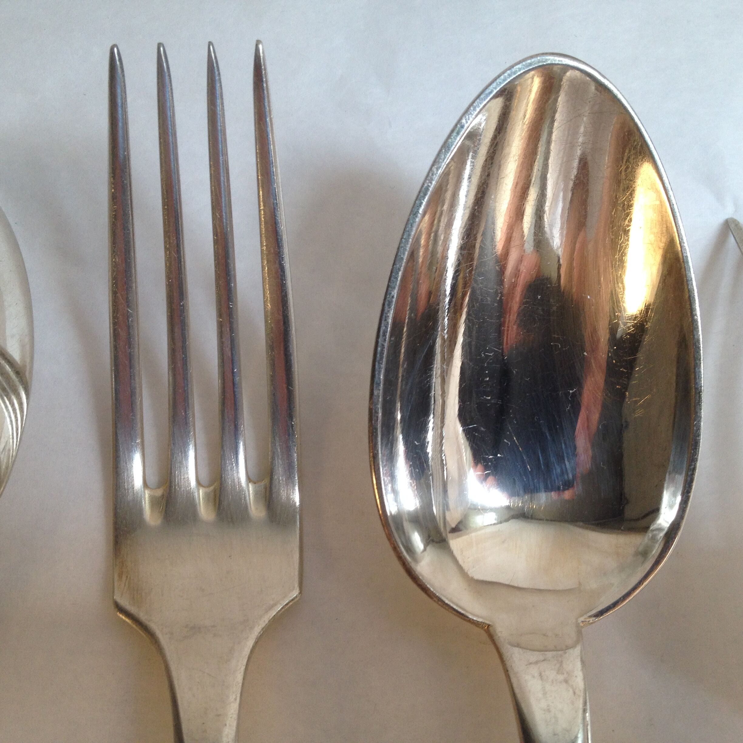 8 cutlery in silver metal, model Cluny/Valois/Vieux Paris
