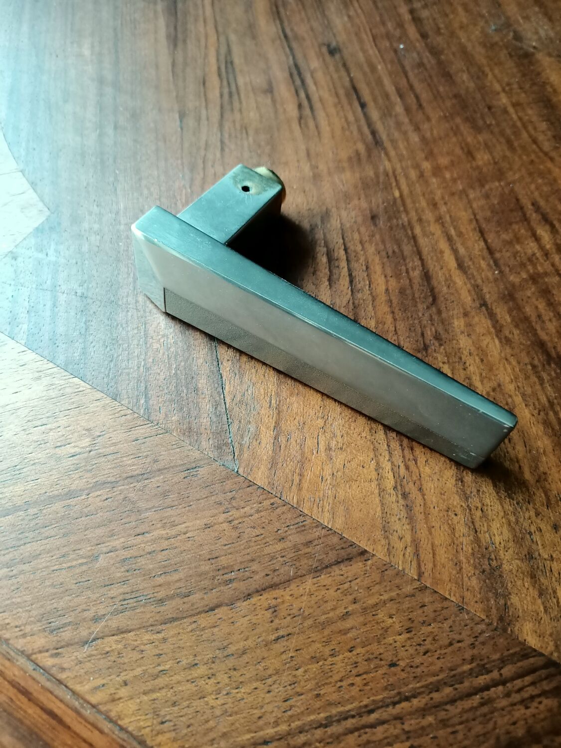 Art deco brass door handle