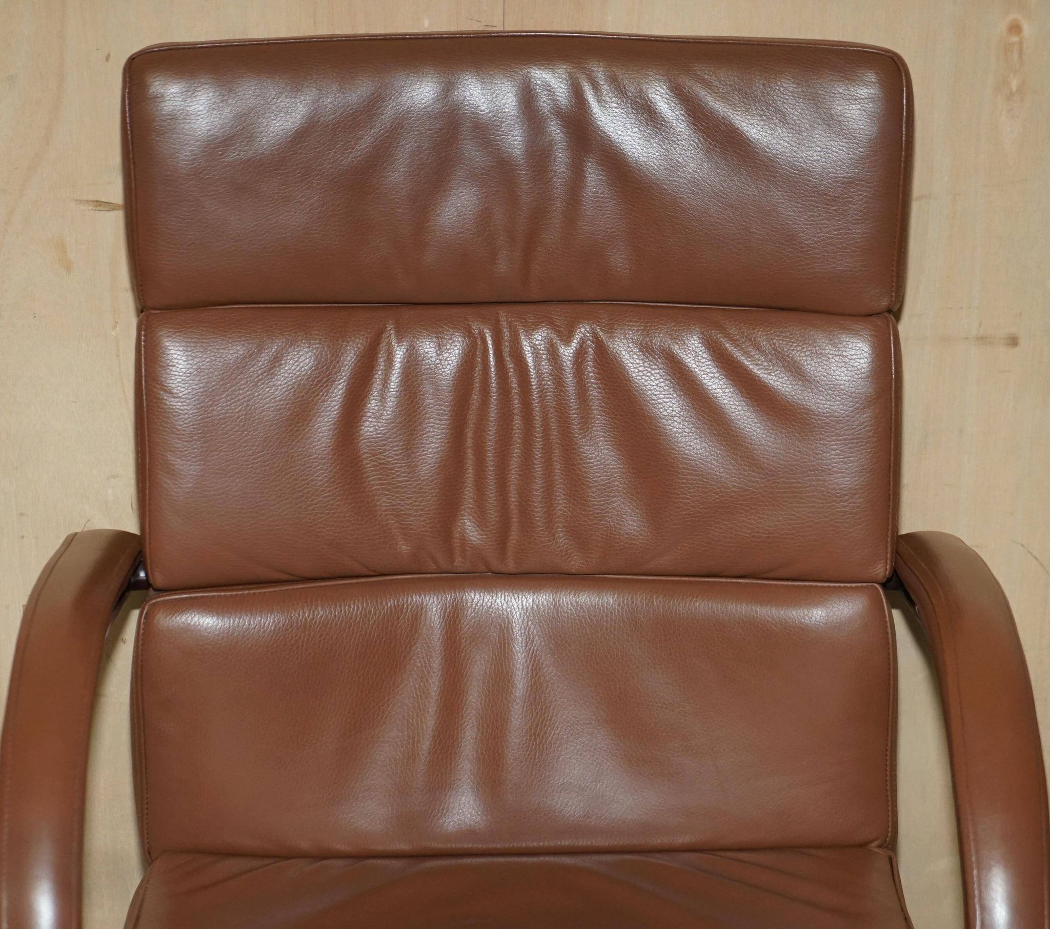 Fauteuil de bureau William Hands Orion en cuir, style Mid-Century Modern