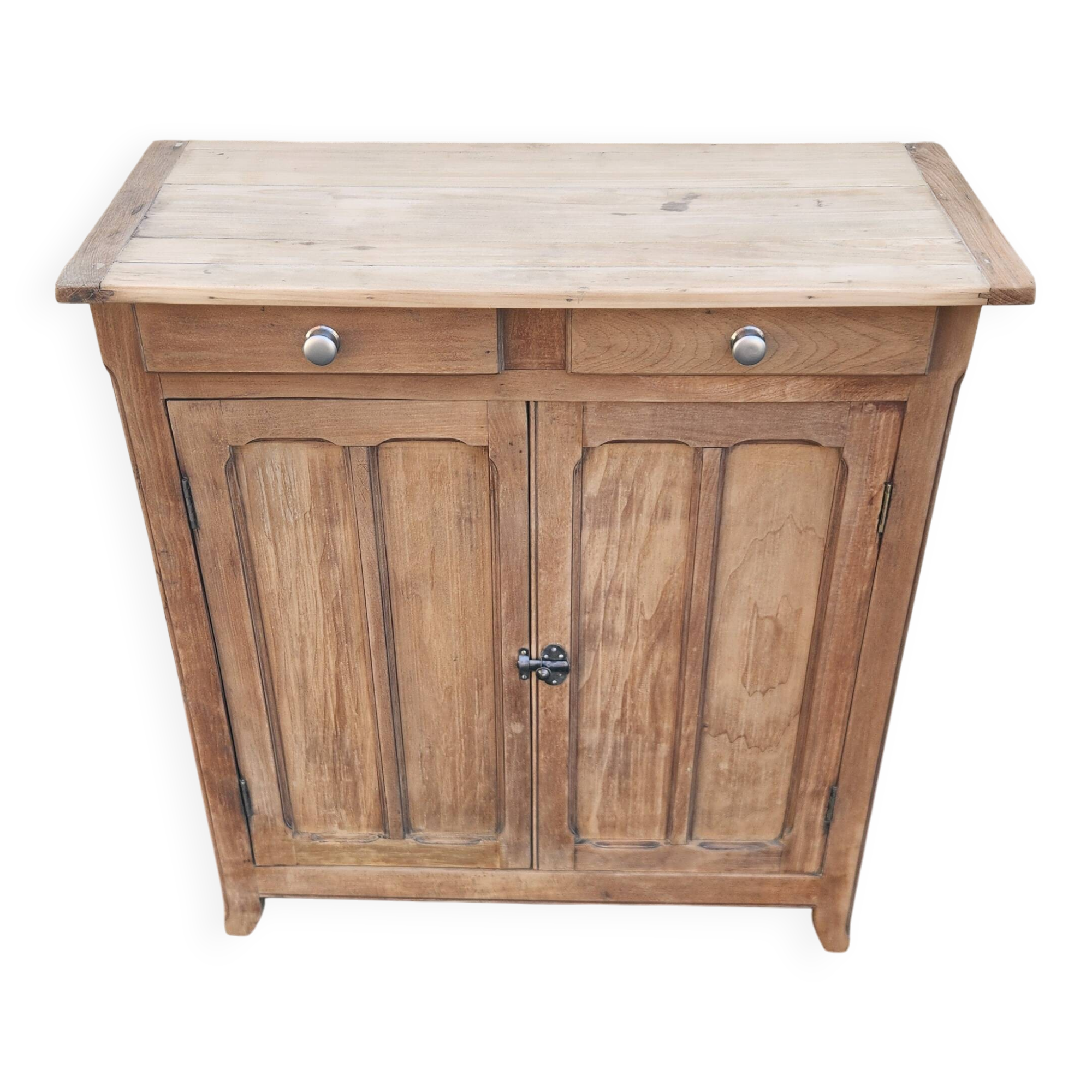 Old Parisian furniture with two doors, raw sanded.