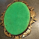 Small frame in gilded metal and painting on wood