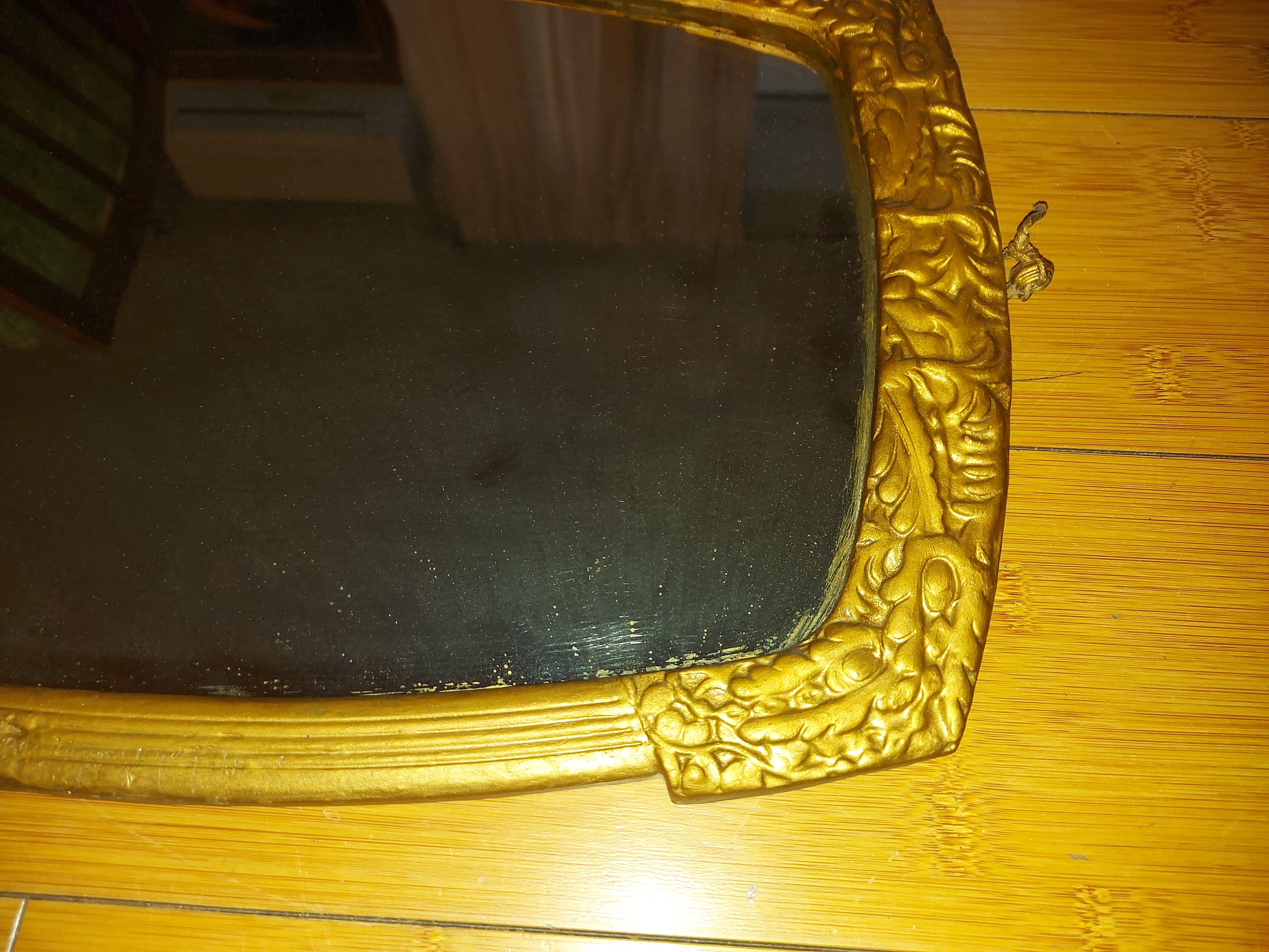 Painted wooden art deco mirror 33 X 51 cm