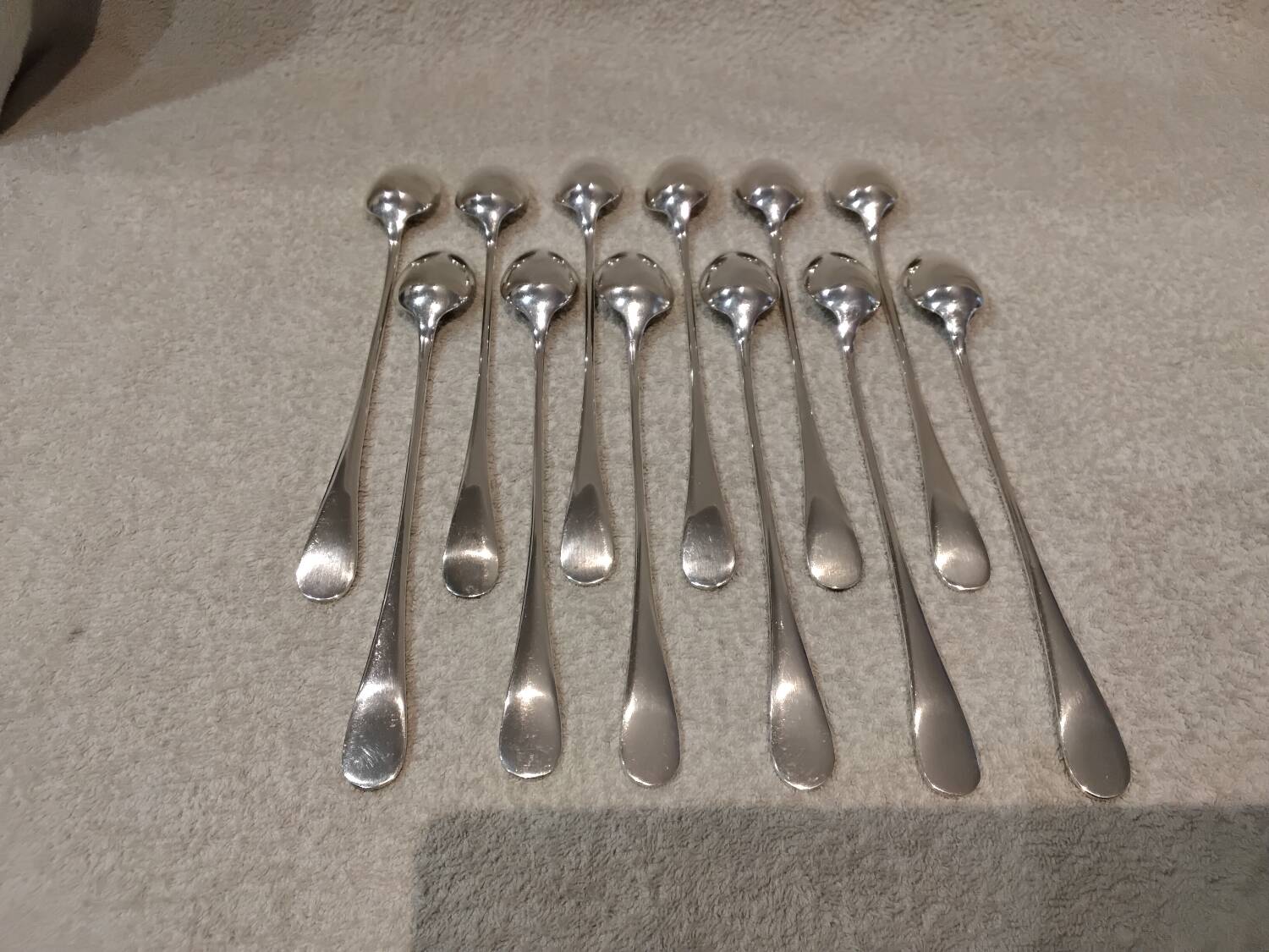 6 silver-plated metal soda spoons by Christofle silversmiths, Fidelio pattern