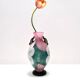 Postmodern Pink, Green and White Hand Blown Scavo Glass Vase, Murano, Italy