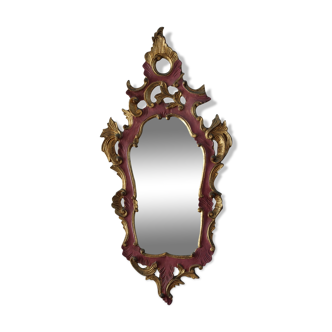 Mirror Rococo style Louis XV gilded wood 42x88cm