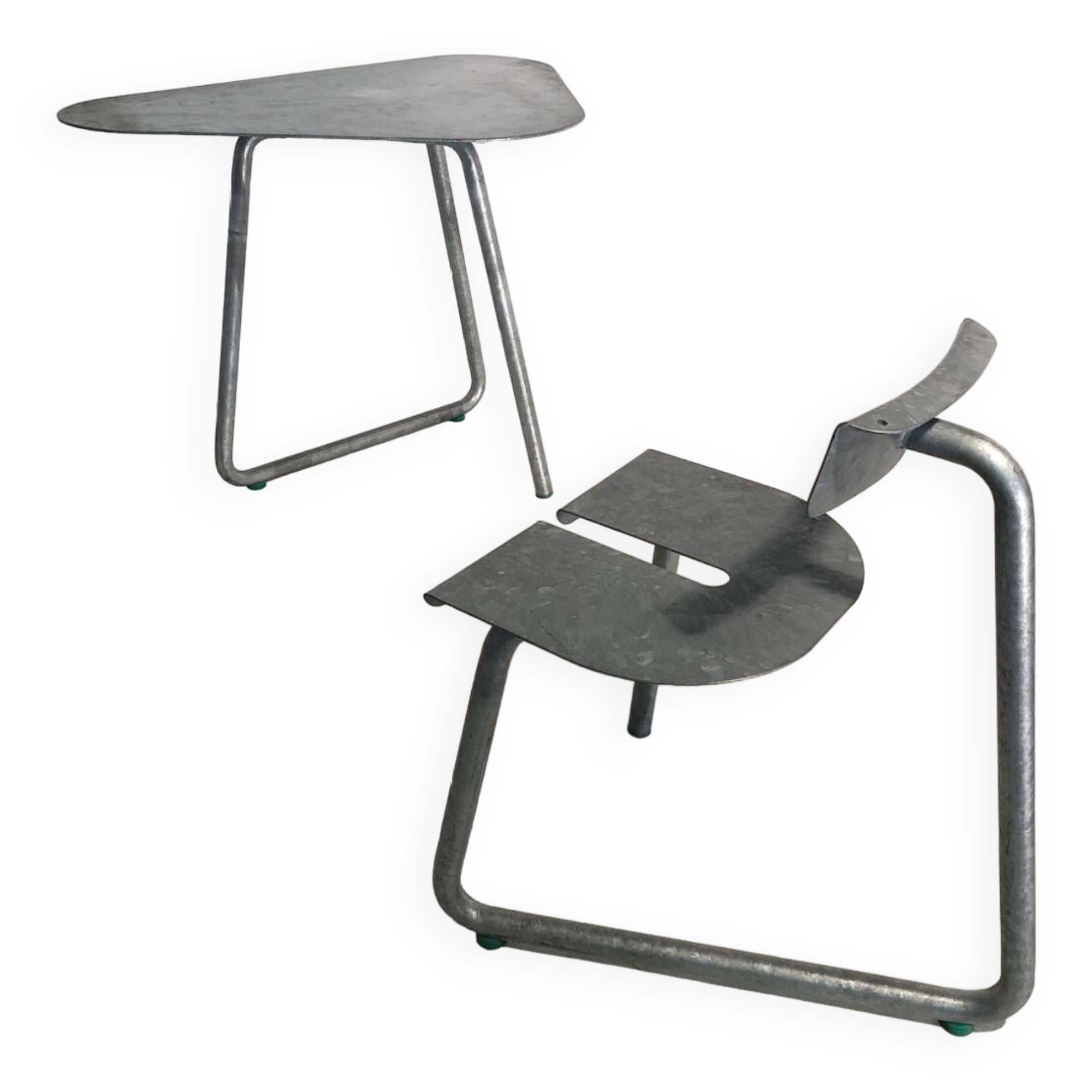 SPT steel table and its designer chair Atelier Serruys 2022