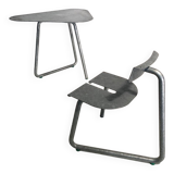 SPT steel table and its designer chair Atelier Serruys 2022